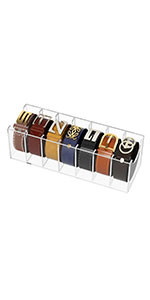 FEMELI Belt Organizer, Acrylic 7 Compartments Belt Container Storage Holder, Clear Belt Display C... | Amazon (US)