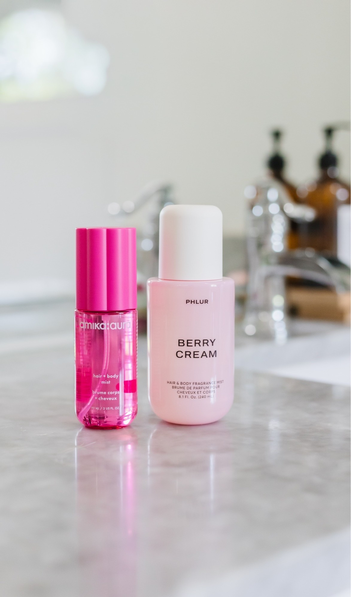 2 of my current favorite body sprays 💕
Both smell sooo good and are perfect for spring & summer. Sweet, fresh, girly scents that last really well ✨

body mist // fragrance // perfume favorites // spring scents // summer fragrance // beauty favorites // girly scents // hair and body mist // phlur // amika