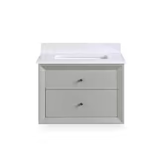 Jalila 24 in. Floating Gray Bathroom Vanity with Sink DE86597 - The Home Depot | The Home Depot