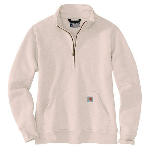 Women's Carhartt Relaxed Fit Midweight 1/4 Zip Pullover XSmall Light Taupe Heather | Scheels Sports