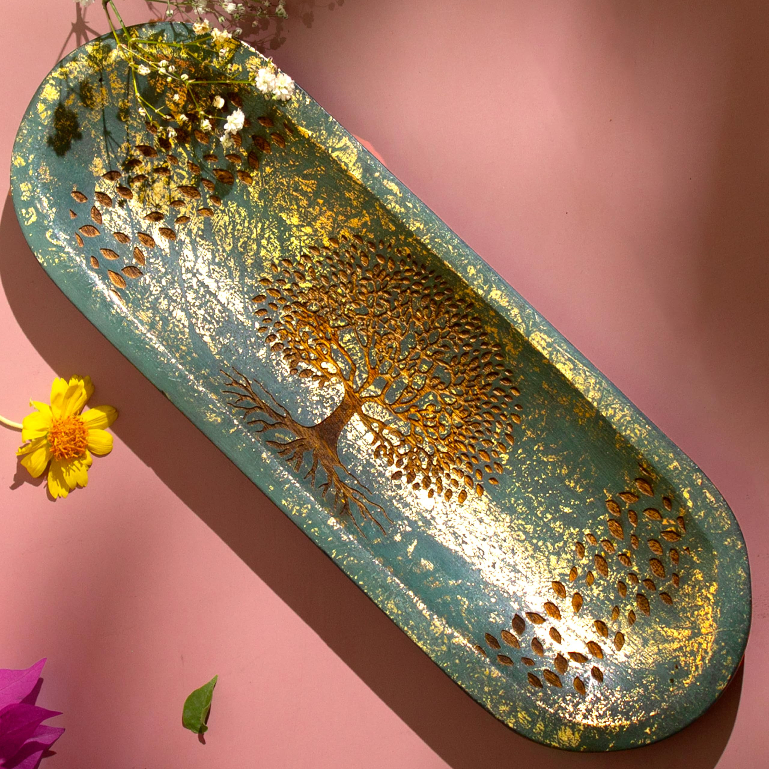 Incense Holder for Sticks Hand Carved - Tree of Life - Incense Burner/Ash Catcher- Handmade Woode... | Amazon (US)