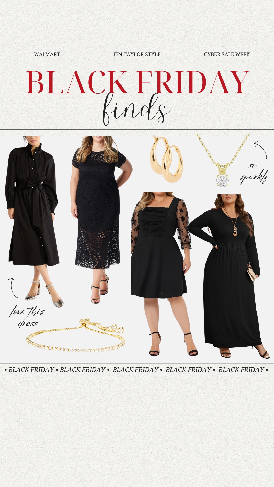 Elevate your holiday style with Walmart Black Friday deals! Think chic black dresses that are perfect for every occasion, paired with stunning gold jewelry to complete the look!

#LTKCyberWeek #LTKPlusSize #LTKSaleAlert