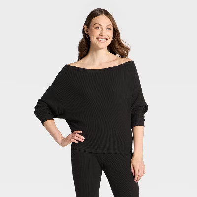 Women's Off the Shoulder Top - Universal Thread™ Black L | Target
