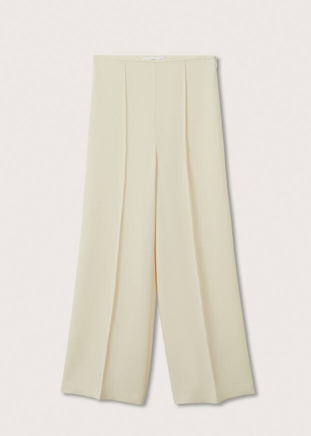 High-waist palazzo trousers -  Women | Mango United Kingdom | MANGO (UK)
