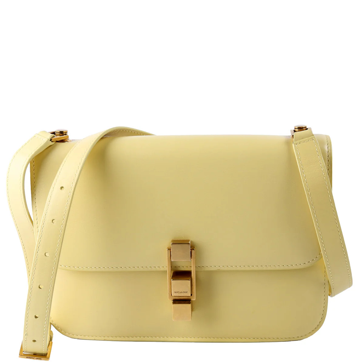 633214 Calfskin Le Carre Satchel Yellow | Keeks Designer Handbags