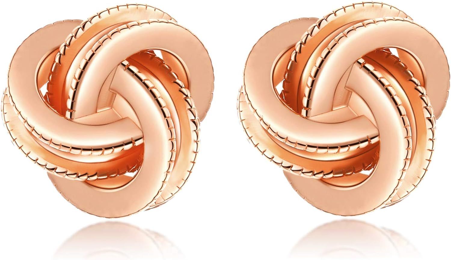 Gold Plated Sterling Silver Studs Love Knot Earrings For Women | Hypoallergenic & Nickle Free Jew... | Amazon (US)