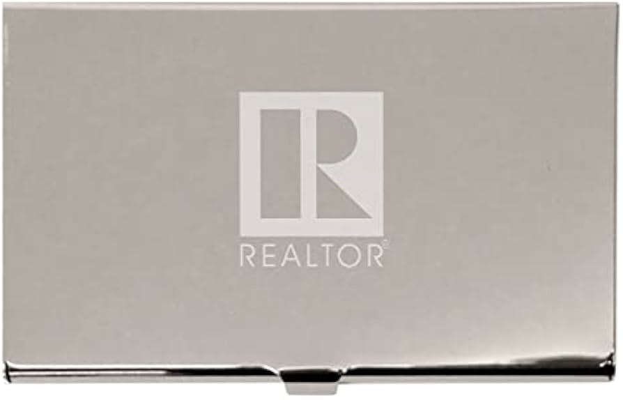 Metal Business Card Holder Laser Engraved with Realtor Logo (Silver) | Amazon (US)