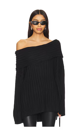 Oversized Off Shoulder Sweater in Black | Revolve Clothing (Global)