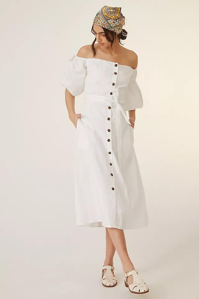 Off-The-Shoulder Midi Shirtdress | Anthropologie (US)