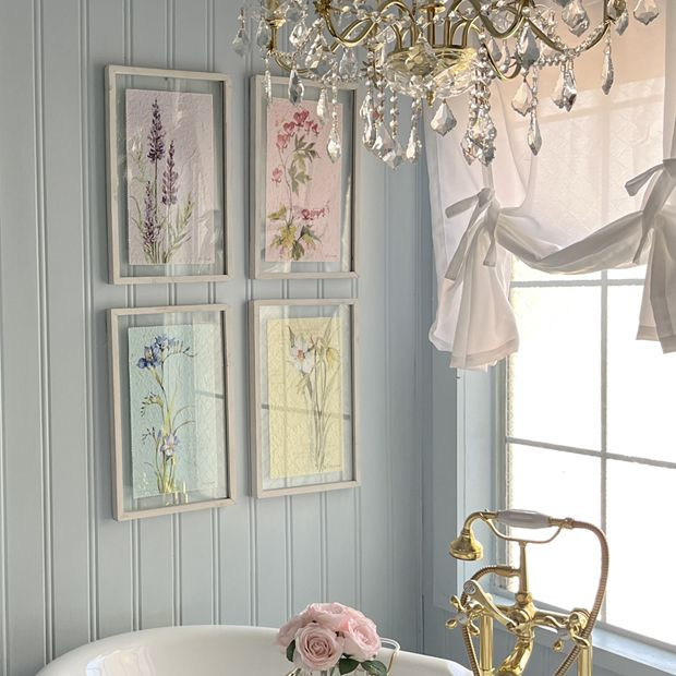 Textured Paper Spring Floral Print Set of 4 | Antique Farm House