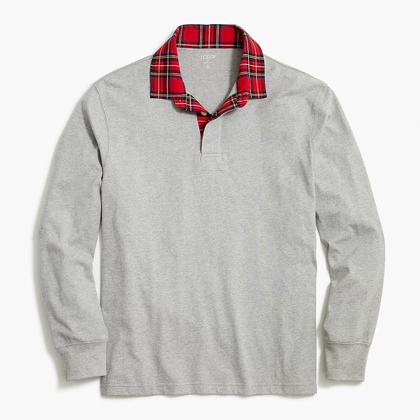 Rugby shirt with flannel collar | J.Crew Factory