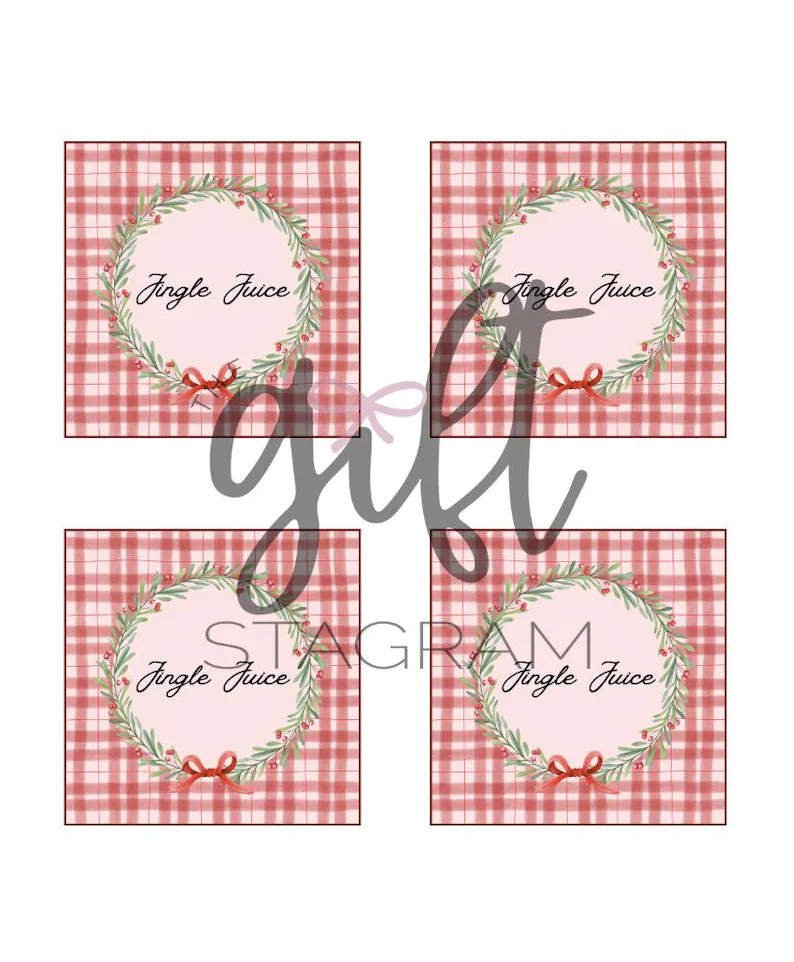 Jingle Juice Gift Tag | DIGITAL DOWNLOAD | Holiday Gift Card | Happy Holidays Gift Idea | 3x3" Ta... | Etsy (US)