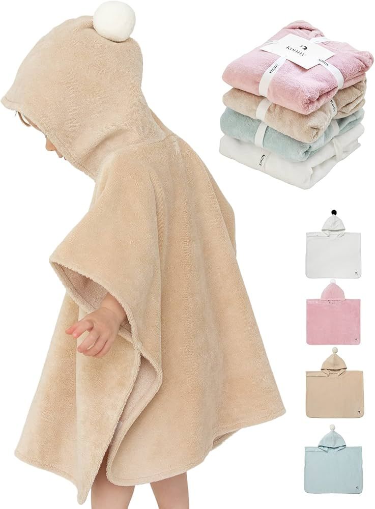 Konny Baby Bamboo Hooded Poncho Bath Towel, Oeko-TEX Certified, Ultra Soft, Quick-Dry Washcloth f... | Amazon (US)