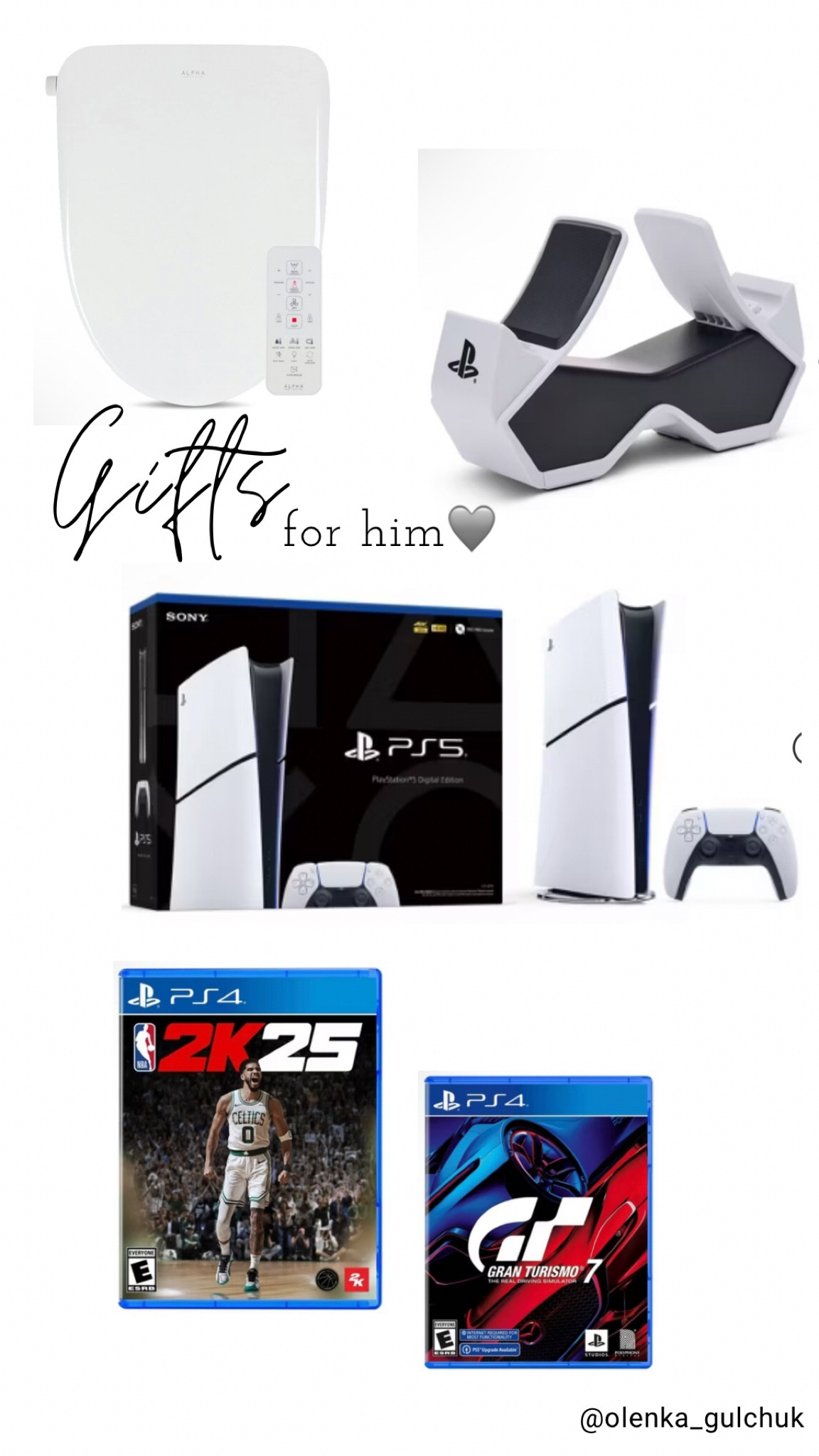 Finding the perfect gifts for him is always a joy! Whether it's something practical or a little bit fun, it’s all about showing how much you care. ✨ #GiftIdeasForHim #ThoughtfulGifts
- #PlayStation
- #PS5
- #GamingSetup
- #PlayStationNation
- #PS4
- #GamerLife
- #GamingCommunity
- #PlayStationGames
- #SonyPlayStation
- #GameOn
- #BidetLife
- #CleanLiving
- #BathroomUpgrade
- #BidetLove
- #EcoFriendlyLiving
- #FreshAndClean
- #ToiletGoals
- #BidetToilet
- #LuxuryBathroom
- #SustainableLiving

 #GiftGuide
- #GiftsForHim
- #GiftIdeas
- #HolidayGifts
- #MensGiftGuide
- #GiftInspo
- #GiftIdeasForHim
- #PerfectGift
- #GiftsHeWillLove
- #MensGifts
