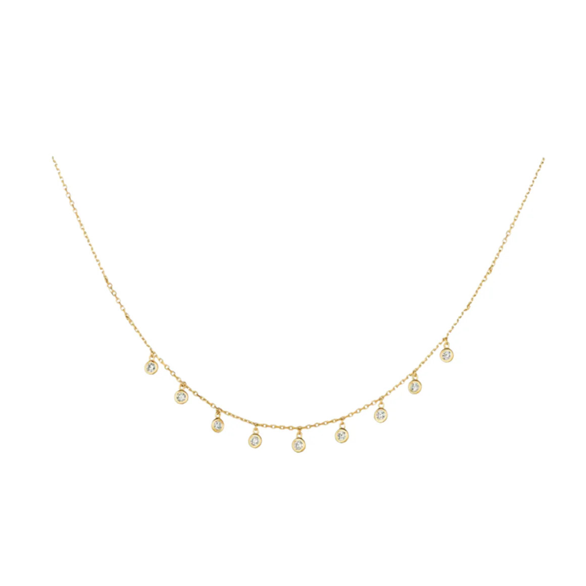 Diamond Drop Station Necklace | Henri Noel Fine Jewelry