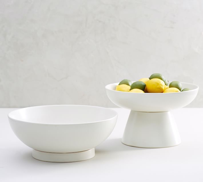 Mason Stoneware Footed Serving Bowls | Pottery Barn (US)