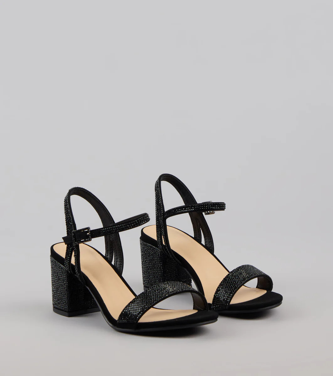 Disco Dreams Rhinestone Block Heels | Windsor Stores
