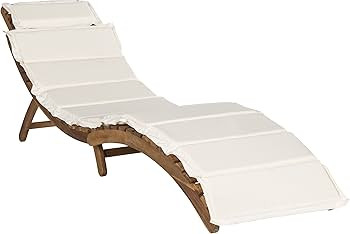 SAFAVIEH-Outdoor Collection Pacifica Natural/ Beige Cushion 3-Piece Chaise Lounge Set with Table | Amazon (US)