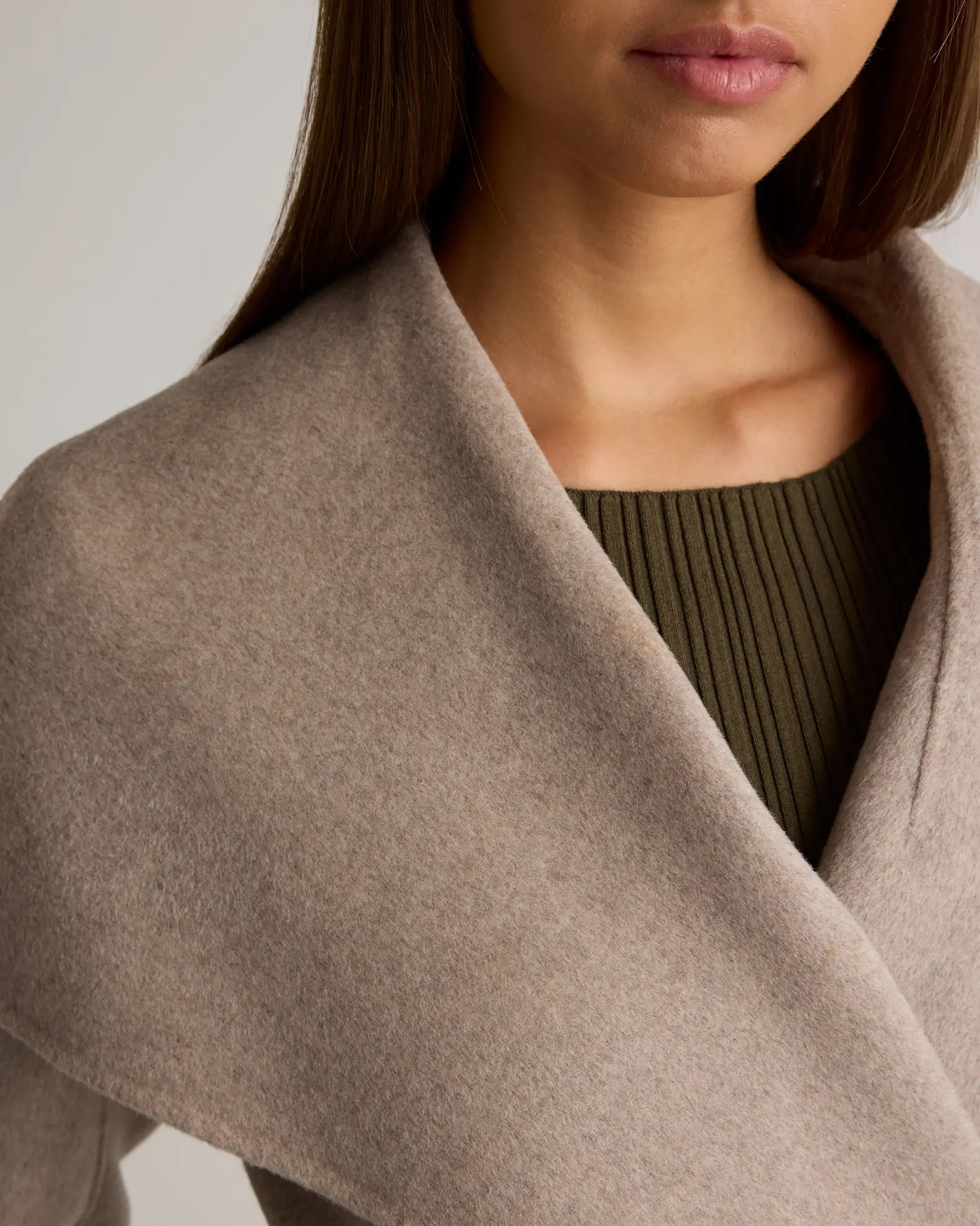 Double-Faced Merino Wool Draped Collar Short Wrap Coat | Quince