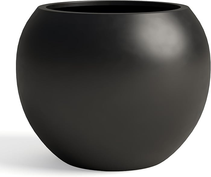 DTY Mount Sherman 16.1'' D x 13.6'' H (Pot Opening 11.8") Fiberstone Round Planter with Drainage ... | Amazon (US)