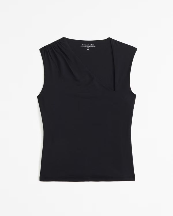 Women's Asymmetrical Draped Top | Women's Tops | Abercrombie.com | Abercrombie & Fitch (US)