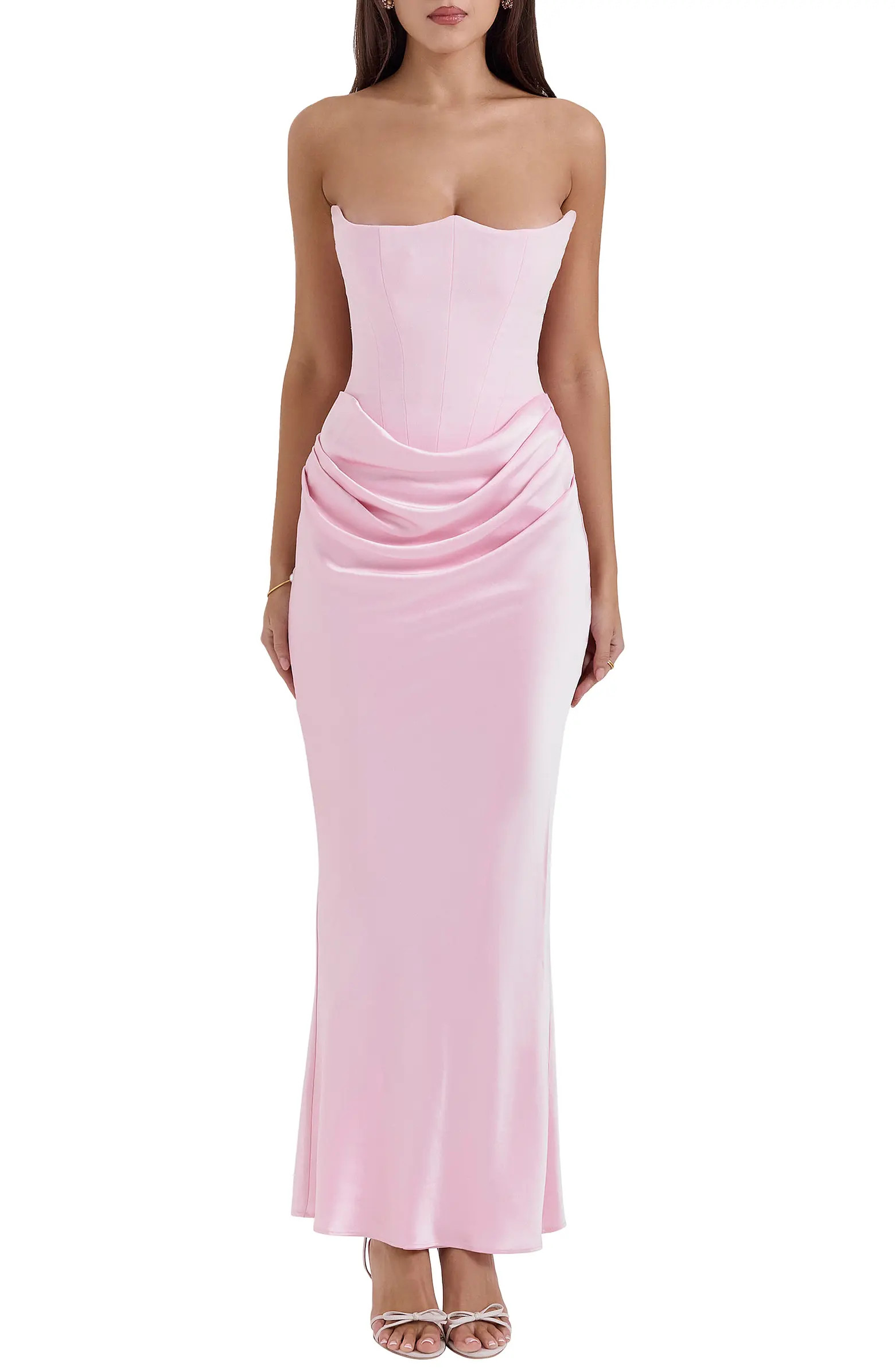 Persephone Strapless Corset Satin & Stretch Crepe Mermaid Gown | Nordstrom