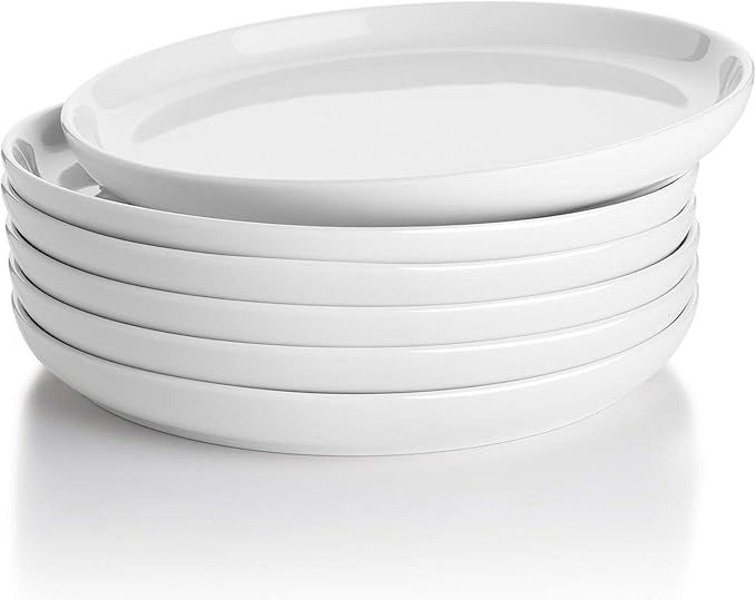 Sweese 155.001 Porcelain Round Dessert Salad Plates - 7.4 Inch - Set of 6, White | Amazon (US)