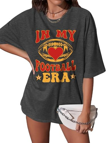 PECHAR Game Day Shirts Women in My Football Mom Era Shirt Football Game Day Gifts Clothes Tops | Amazon (US)