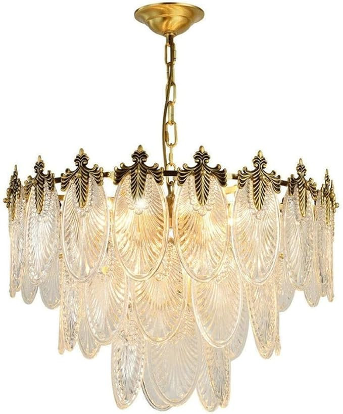 Chandelier Light Fixture Pendant Light Fixture Crystal Gold Plated Modern Chandeliers Lights V-in... | Amazon (US)