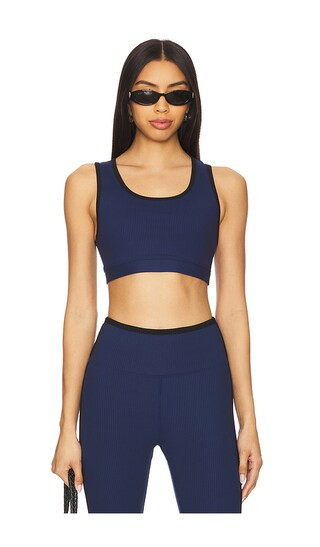 YEAR OF OURS Ribbed Two Tone Gym Bra in Navy. - size M | Revolve Clothing (Global)