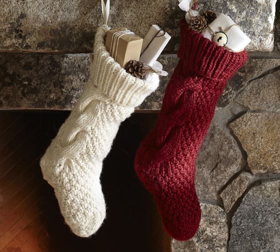Personalized Chunky Knit Stockings | Pottery Barn (US)