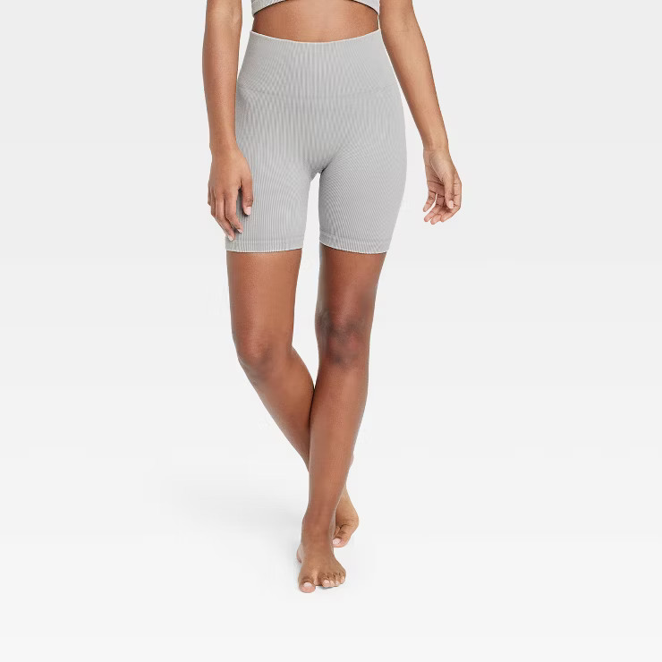 Women's High-Rise Ribbed Seamless Bike Shorts 7" - JoyLab™ | Target