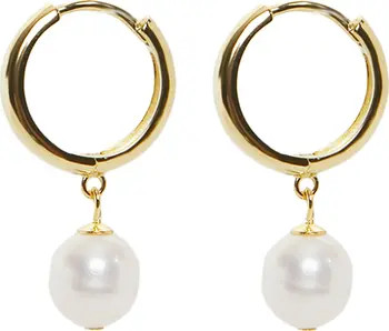 Freshwater Pearl Drop Huggie Hoop Earrings | Nordstrom