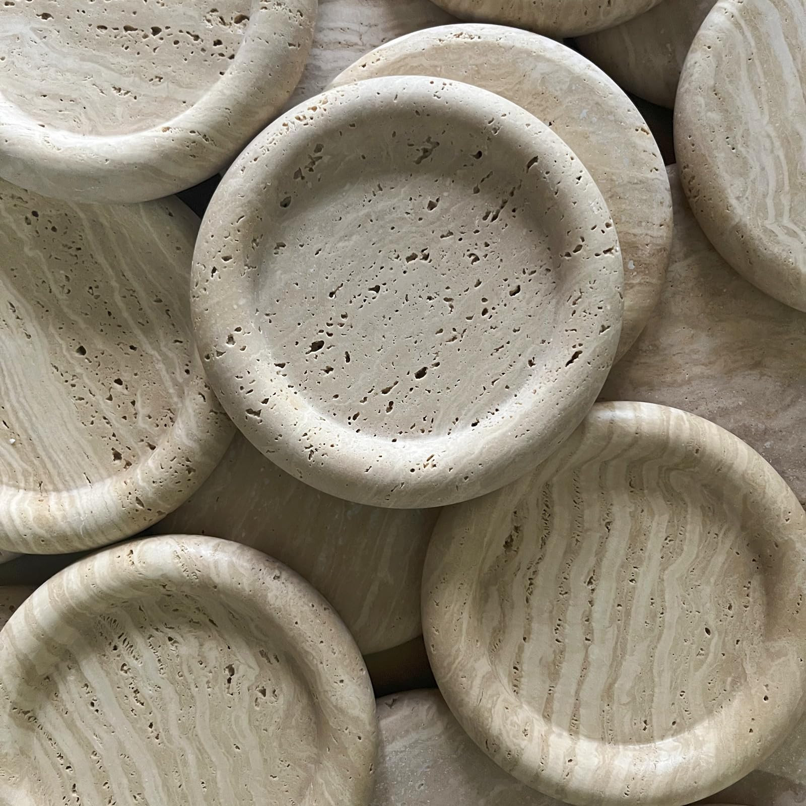 Natural Marble Round Vanity Tray Jewelry Makeup Dish Decorative Tray for Coffee Table,Bathroom,Be... | Amazon (US)