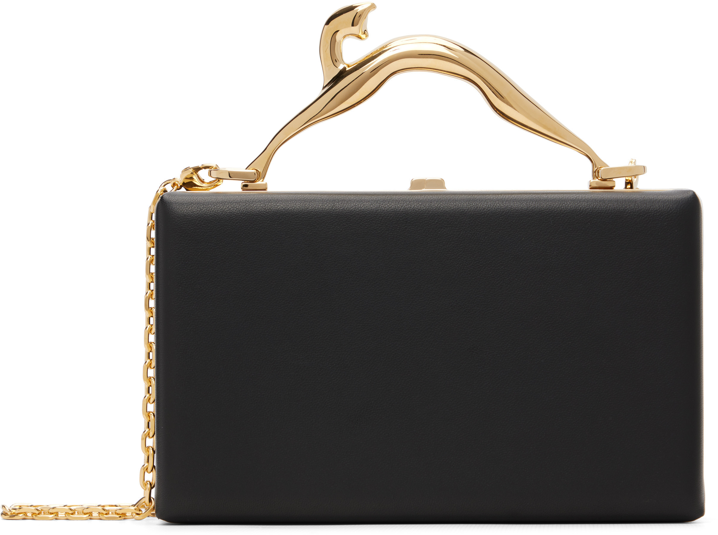 Lanvin Black Fusion Cat Leather Clutch | SSENSE