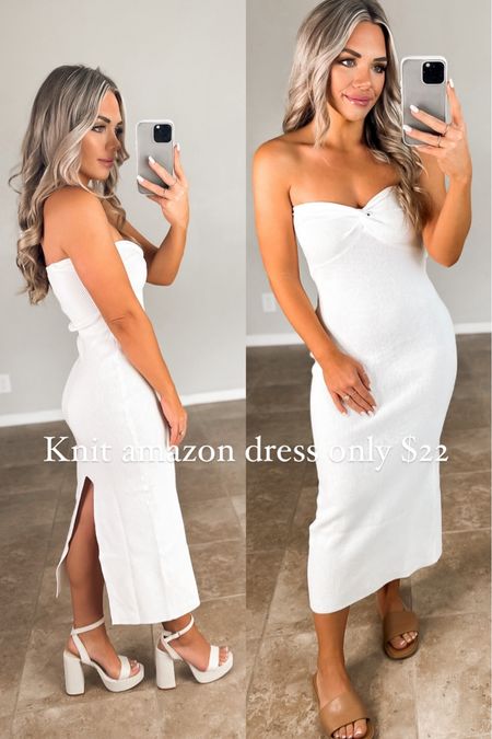 This strapless knit Amazon dress is only $22 comes in many colors. I’m wearing my true size small it can be dressed up or dressed down.

#LTKStyleTip #LTKFindsUnder100 #LTKFindsUnder50