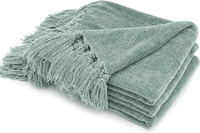 RECYCO Throw Blanket Soft Cozy Chenille Throw Blanket with Fringe Tassel for Couch Sofa Chair Bed... | Amazon (US)