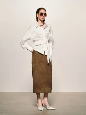 hemi blurr Suede Column Midi Skirt - Suede Column Midi Skirt | Shop.com