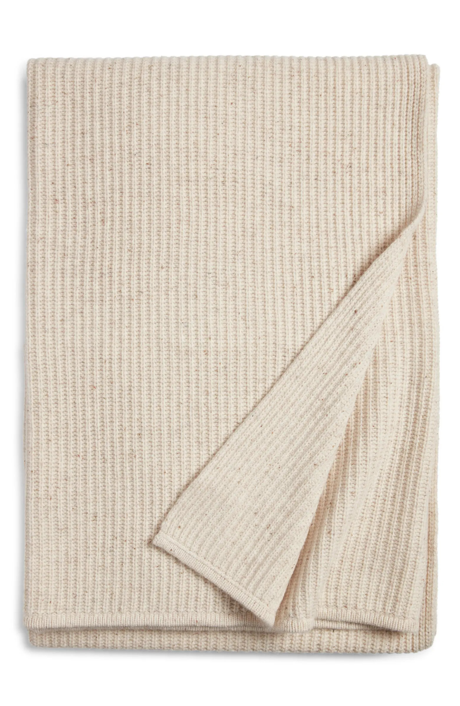 Rib Wool & Cashmere Throw Blanket | Nordstrom