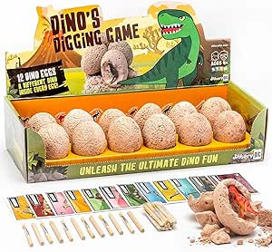 JITTERYGIT Dino Eggs Dig Kit, Dinosaur Eggs for Kids 3-5, Perfect for Dinosaur Birthday Party Sup... | Amazon (US)