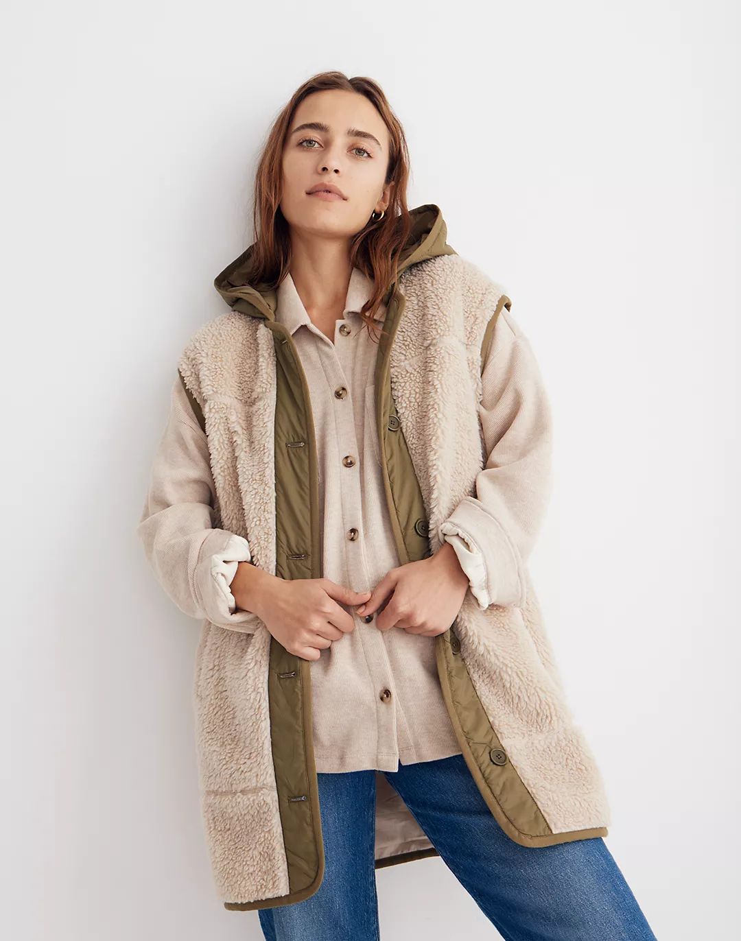 Convertible Quilted Faux-Shearling Jacket | Madewell