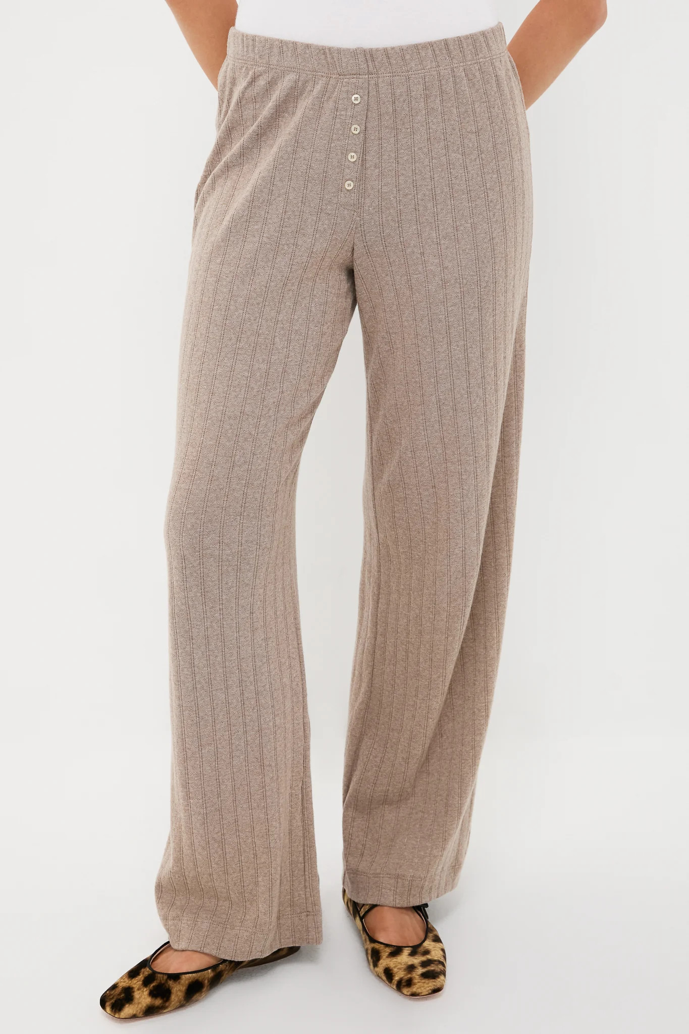 Beige Melange Pointelle Boxer Pants | Tuckernuck (US)