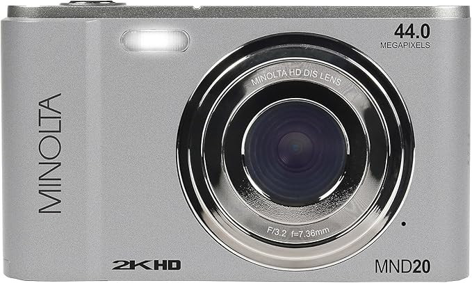 Minolta MND20 44 MP / 2.7K Ultra HD Digital Camera (Silver) | Amazon (US)