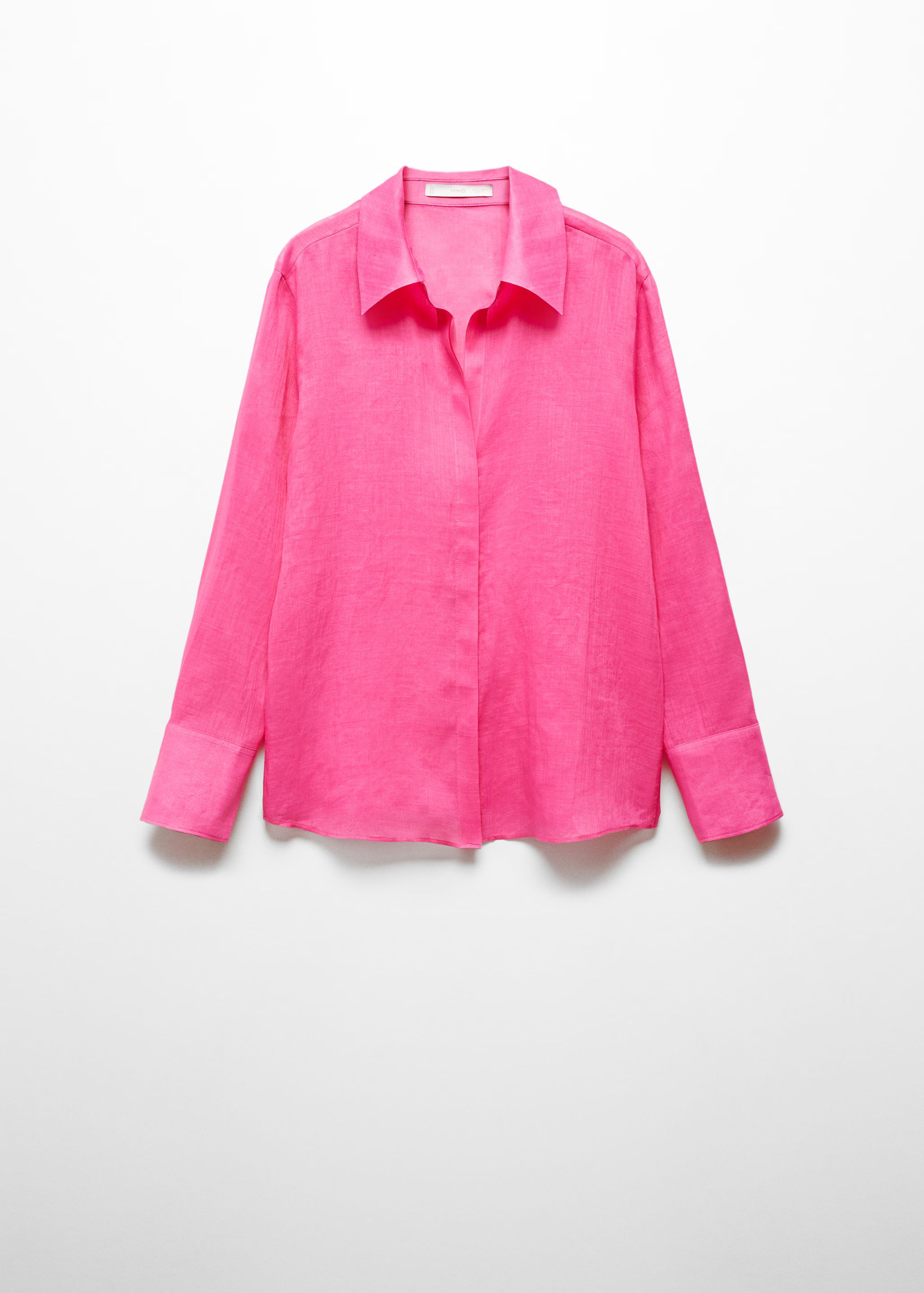 Ramie shirt with hidden buttons | Mango Canada