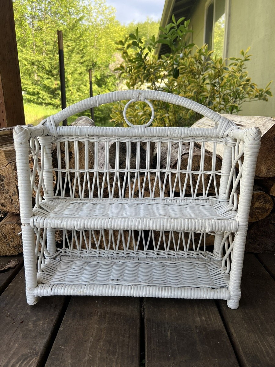 Vintage White Wicker Hanging Shelf  | eBay | eBay US