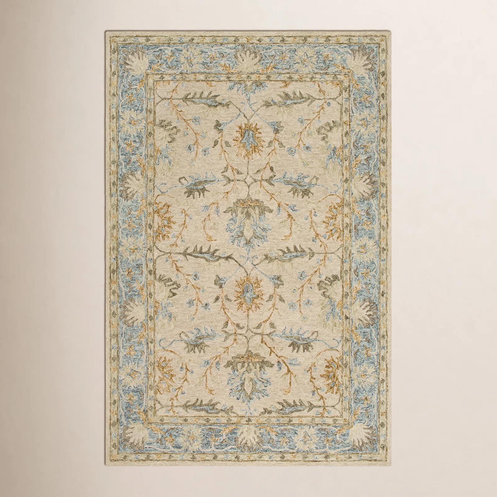 Sienna Handmade Tufted Wool Beige/Gray Rug | Birch Lane