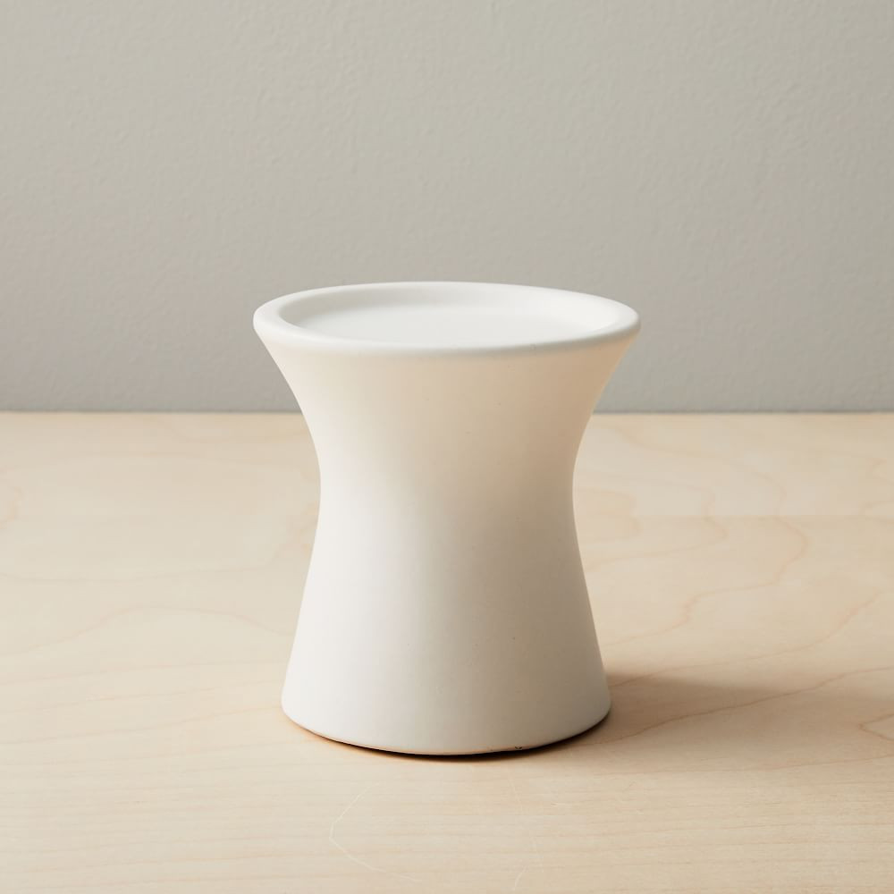 Pure White Ceramic Pillar Candleholder  | West Elm (US)
