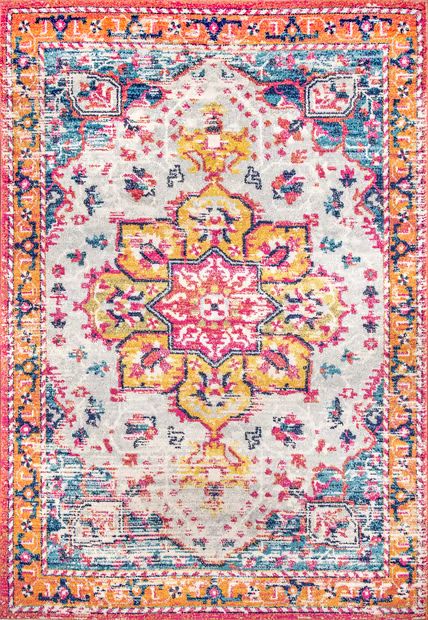 Multi Blooming Medallion 5' x 7' 5" Area Rug | Rugs USA