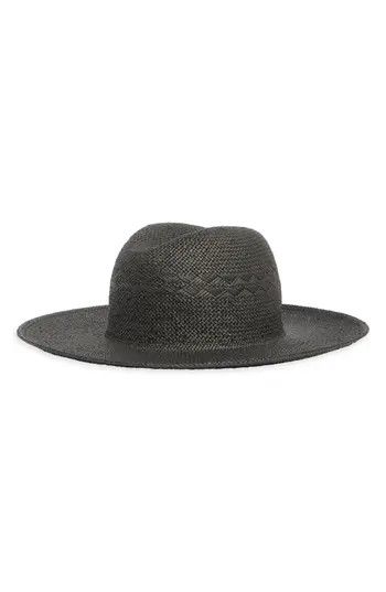 Nordstrom Paper Straw Adjustable Panama Hat in Black at Nordstrom Rack | Nordstrom Rack