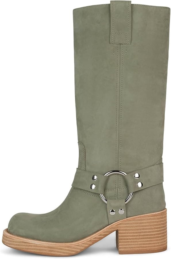 Arqa Studded Block Heel Riding Vintage Boots for Women Round Toe Knee High Western Boot Womens Pu... | Amazon (US)